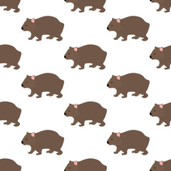 Wombat seamless pattern