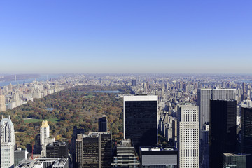 Fototapeta na wymiar Central Park, Aussicht vom Rockefeller Center, Manhattan, New York, USA, Nordamerika