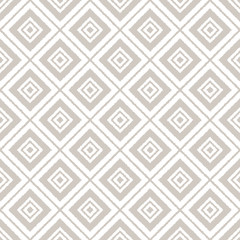 Gray and white ikat ornament geometric abstract fabric seamless pattern, vector