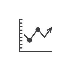 Graph chart vector icon. filled flat sign for mobile concept and web design. Growing graph simple solid icon. Symbol, logo illustration. Pixel perfect vector graphics