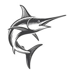 Vintage ocean swordfish concept - obrazy, fototapety, plakaty
