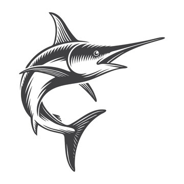 Vintage ocean swordfish concept