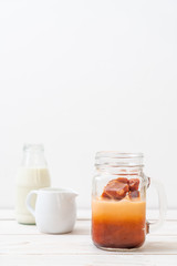 Thai tea ice cube with milk