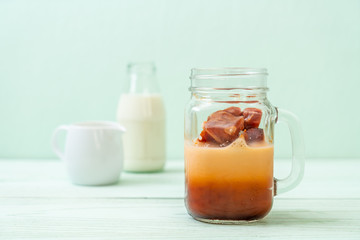 Thai tea ice cube with milk