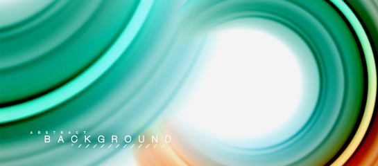 Rainbow fluid abstract swirl shape, twisted liquid colors design, colorful marble or plastic wavy texture background, multicolored template for business or technology presentation or web brochure