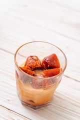 Thai tea ice cube with milk