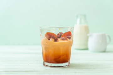 Thai tea ice cube with milk