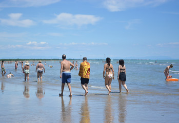 People strolling along the promenade