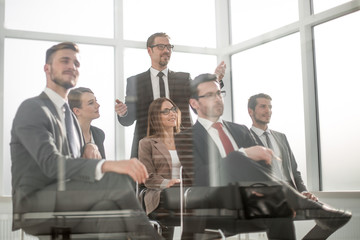 Manager makes a report to the head of the business project