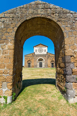 Fototapeta na wymiar Tuscania, Viterbo, Italy: Exterior of San Pietro Church