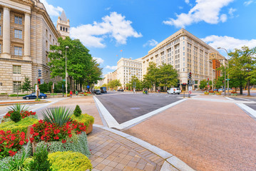 Washington, USA, urban cityscape of Washington, DC. Pennsylvania Avenue.
