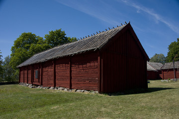 Obraz premium The household buildings for the Chaplain of Härkeberga from the 19th hundred, between Stockholm and Enköping