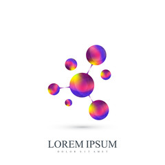 3D Logo icon dna, molecule, atom, gene, neural, neuron. Scientific vector template Logo for medicine, science, technology, chemistry, biotechnology.