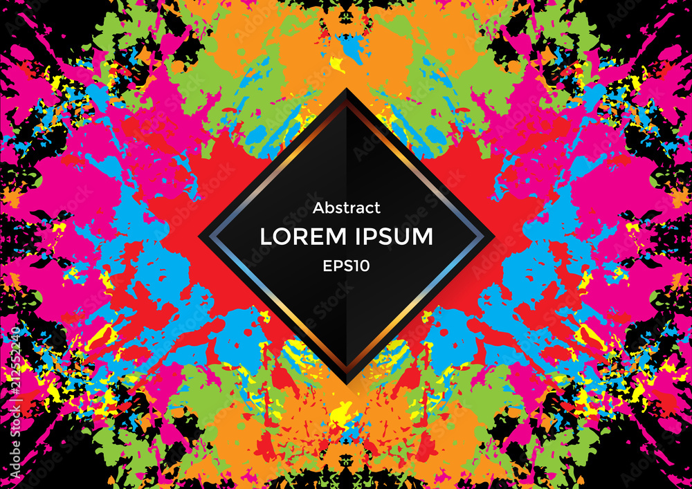 Poster abstract shape design with splatter color background. illustration vector design