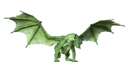 Naklejka premium 3D Fantasy Fantasy Dragon na białym tle