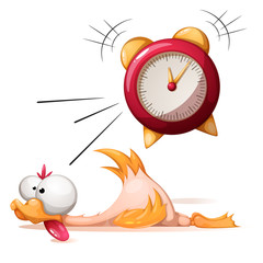 Funny, cute, crazy cartoon character duck Vector eps 10