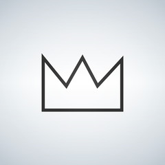 Simple Crown Icon Vector illustration, isolated on white background.