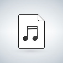 Audio file icon on white background. Vector illustration.