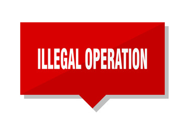 illegal operation red tag