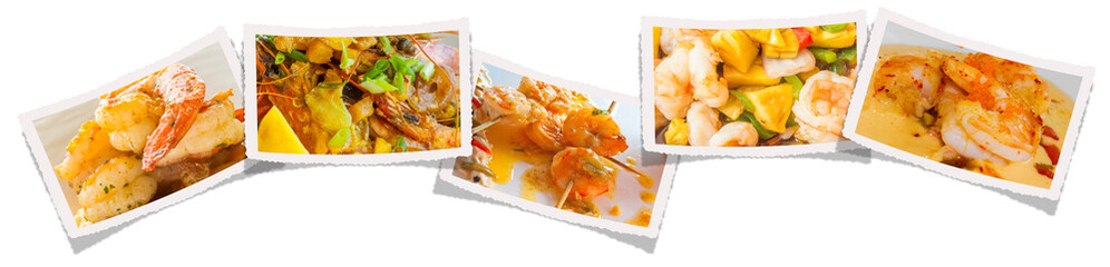 gambas et crevettes cuisinées