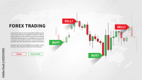 Forex Trading Promo Page Vector Illustration We!   b Banner Template - 