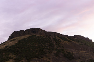 Arthur Seat hills at dawn in Edinburgh Scotland UK
