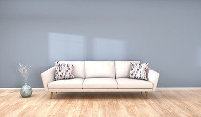 minimalistic living room scene - 3D rendering