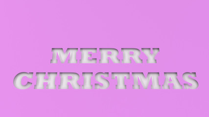 White Merry Christmas words cut in purple paper