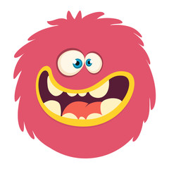 Obraz premium Scary cartoon monster head. Vector illustration for Halloween