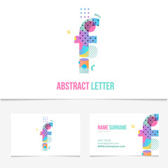 Creative abstract Letter f design vector template on The Business Card Template. Abstract Colorful Alphabet .Friendly funny ABC Typeface. Type Characters.EPS10