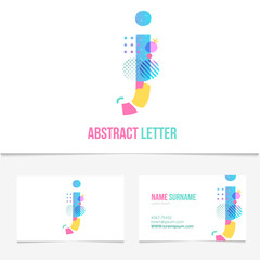 Creative abstract Letter j design vector template on The Business Card Template. Abstract Colorful Alphabet .Friendly funny ABC Typeface. Type Characters.EPS10