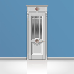 white entrance door
