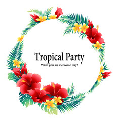 ハイビスカスの飾り枠, © daicokuebisu