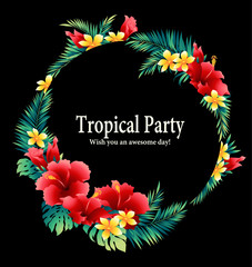 ハイビスカスの飾り枠, © daicokuebisu