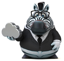 Naklejka premium Fun zebra - 3D Illustration