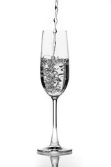 Champagne glass isolated on white background
