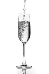 Champagne glass isolated on white background