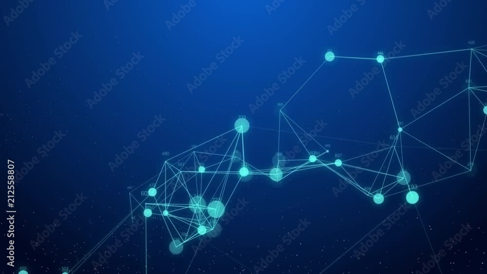 Poster Abstract Network connection concept creative motion graphic background with hacker code running