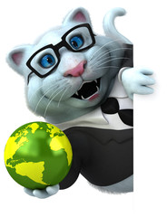 Fun cat - 3D Illustration