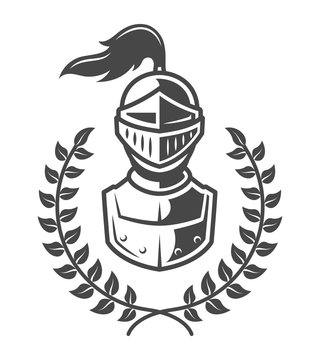Vintage armored knight emblem