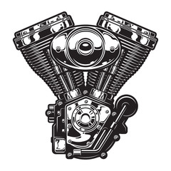 Fototapeta Vintage motorcycle engine template obraz