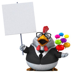 Fun chicken - 3D Illustration