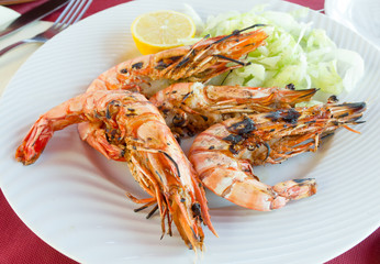 Fried shrimps on a plate