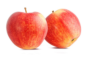 Fresh red apple isolated on white background with clipping path