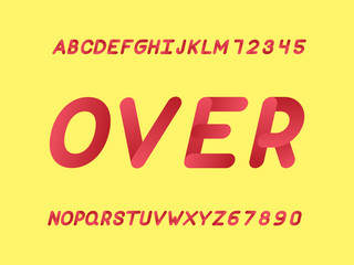 Over font. Vector alphabet 