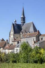 Fototapeta na wymiar Montrésor. Collégiale Saint-Jean-Baptiste. Indre-et-Loire. Pays de Loire