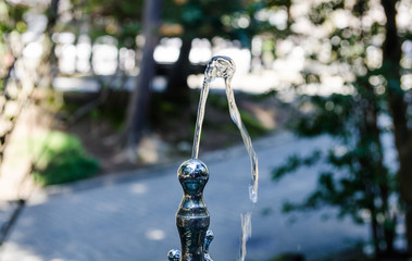 Public drink water fountain at Kamakura`s gardens