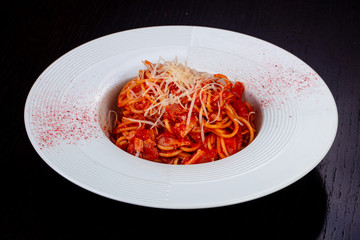 Delicious tomato carbonara