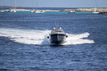 Motorboat on the sea