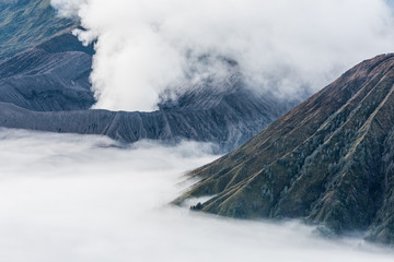 view of Mount Bromo in the cloud